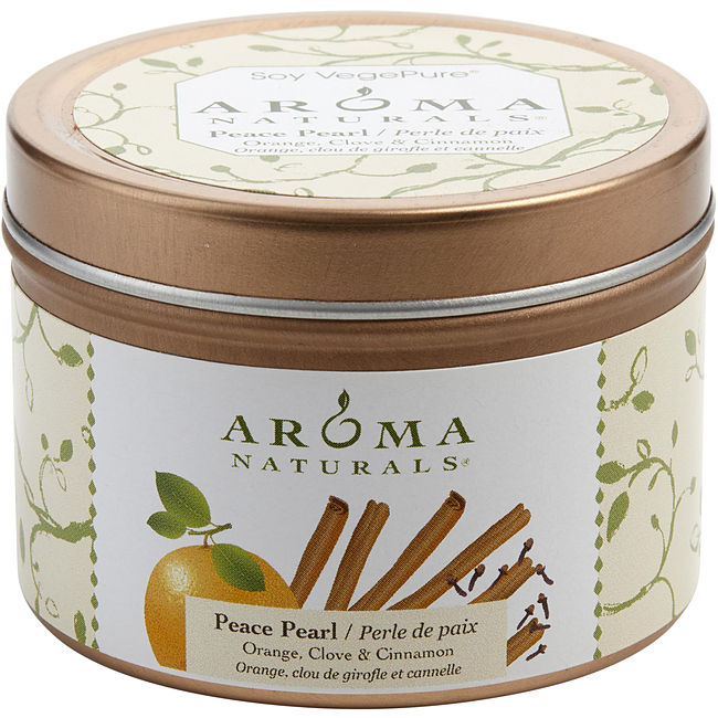 PEACE PEARL AROMATHERAPY by Peace Pearl Aromatherapy ONE 2.5x1.75 inch TIN SOY AROMATHERAPY CANDLE.  COMBINES THE ESSENTIAL OILS OF ORANGE, CLOVE & CINNAMON TO CREATE A WARM AND COMFORTABLE ATMOSPHERE.  BURNS APPROX. 15 HRS. Unisex