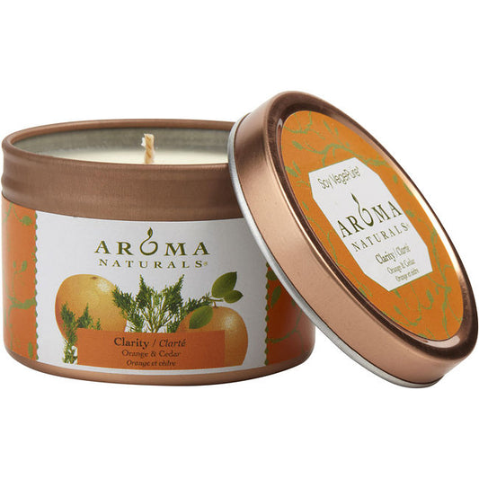 CLARITY AROMATHERAPY by CLARITY AROMATHERAPY ONE 2.5x1.75 inch TIN SOY AROMATHERAPY CANDLE. COMBINES THE ESSENTIAL OILS OF ORANGE & CEDAR. BURNS APPROX. 15 HRS. Unisex