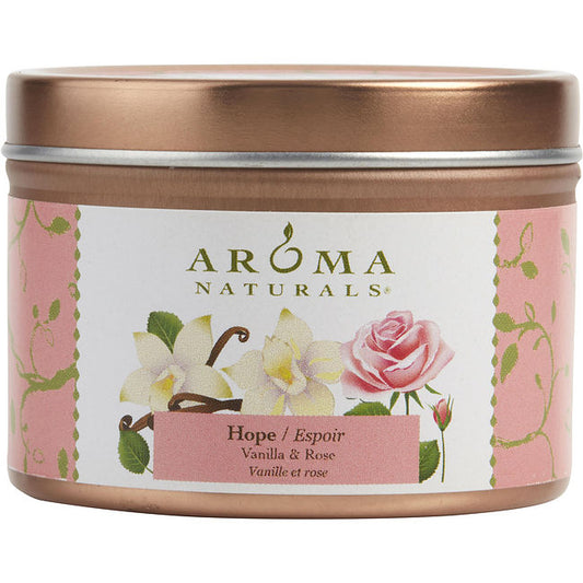 HOPE AROMATHERAPY by Hope Aromatherapy ONE 2.5x1.75 inch TIN SOY AROMATHERAPY CANDLE. COMBINES THE ESSENTIAL OILS OF VANILLA & ROSE. BURNS APPROX. 15 HRS. Unisex