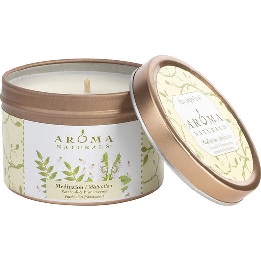 MEDITATION AROMATHERAPY by Mediation Aromatherapy ONE 2.5x1.75 inch TIN SOY AROMATHERAPY CANDLE. COMBINES THE ESSENTIAL OILS OF PATCHOULI & FRANKINCENSE TO CREATE A WARM AND COMFORTABLE ATMOSPHERE. BURNS APPROX. 15 HRS. Unisex