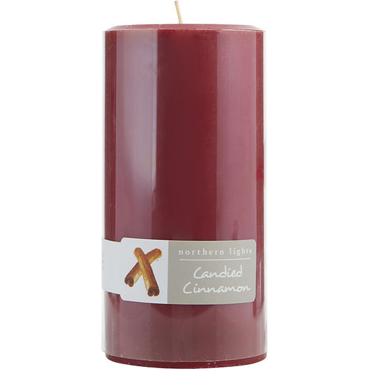 CANDIED CINNAMON by  ONE 3x6 inch PILLAR CANDLE.  BURNS APPROX. 100 HRS. Unisex