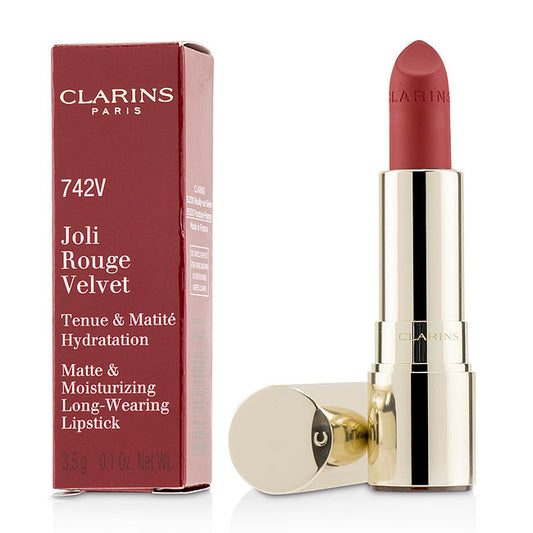 Clarins by Clarins Joli Rouge Velvet (Matte & Moisturizing Long Wearing Lipstick) - # 742V Joil Rouge  --3.5g/0.1oz For Women