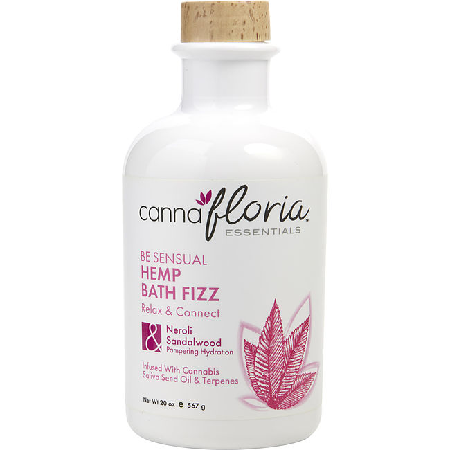 Cannafloria by Cannafloria BE SENSUAL HEMP BATH FIZZ 20 OZ BLEND OF NEROLI & SANDALWOOD Unisex