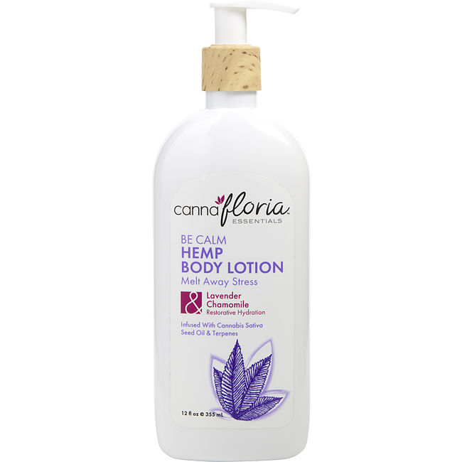 Cannafloria by Cannafloria BE CALM HEMP BODY LOTION 12 OZ BLEND OF LAVENDER & CHAMOMILE Unisex