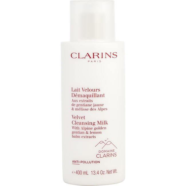 Clarins by Clarins Velvet Cleansing Milk with Alpine Golden Gentian & Lemon Balm Extracts  --400ml/13.4oz For Women