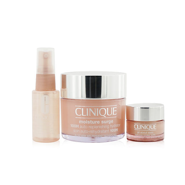 CLINIQUE by Clinique Moisture Surge Set: Moisture Surge 100H 125ml+ All About Eyes 15ml+ Moisture Surge Face Spray Thirsty Skin Relief 30ml  --3pcs For Women