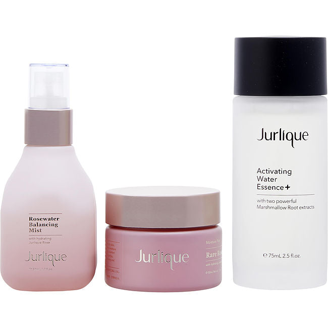 Jurlique by Jurlique Essential Face Trio: Activating Water Essence+ 75ml + Rare Rose Cream 50ml + Rosewater Balancing Mist 50ml --3pcs For Women