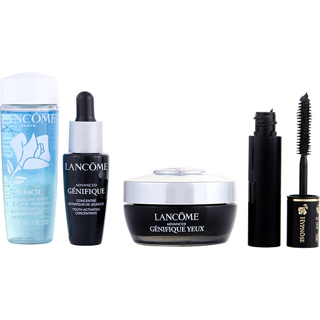 LANCOME by Lancome Advanced Eye Genifique Routine Set: Eye Cream 15ml + Bi-Facil 30ml + Mascara Hypnose 2ml + Serum 10ml --4pcs For Women