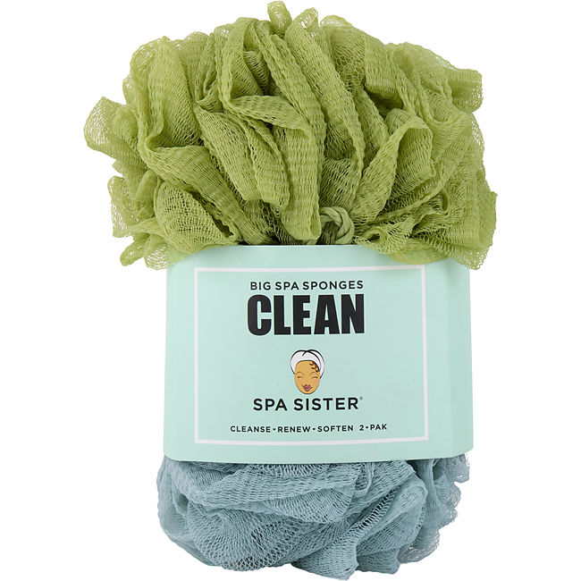 SPA ACCESSORIES by Spa Accessories SPA SISTER JUMBO SPONGE 2 PACK (GREEN & MARINE) Unisex