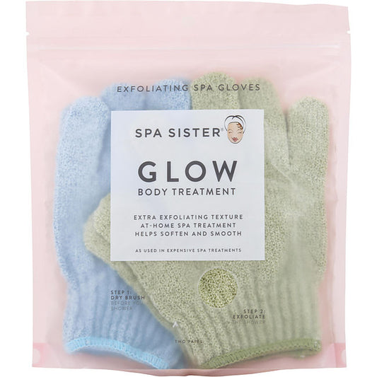 SPA ACCESSORIES by Spa Accessories SPA SISTER TWIN EXFOLIATING GLOVES TREATMENT (SAGE & BLUE) Unisex