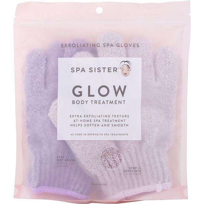 SPA ACCESSORIES by Spa Accessories SPA SISTER TWIN EXFOLIATING GLOVES TREATMENT (VIOLET & LAVANDER) Unisex