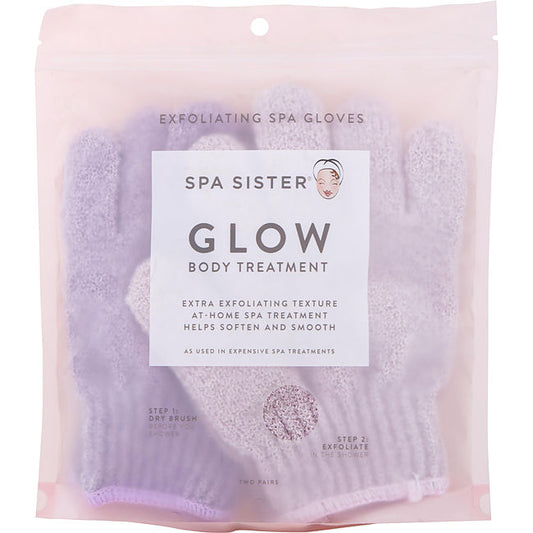 SPA ACCESSORIES by Spa Accessories SPA SISTER TWIN EXFOLIATING GLOVES TREATMENT (VIOLET & LAVANDER) Unisex